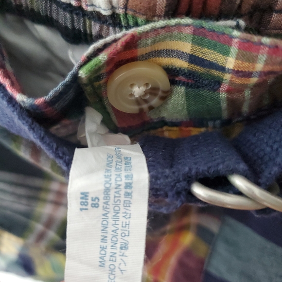 EUC Ralph Lauren Plaid Shorts with Navy Blue Belt 18M Baby Toddler Boy - Picture 5 of 5
